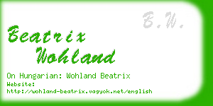 beatrix wohland business card